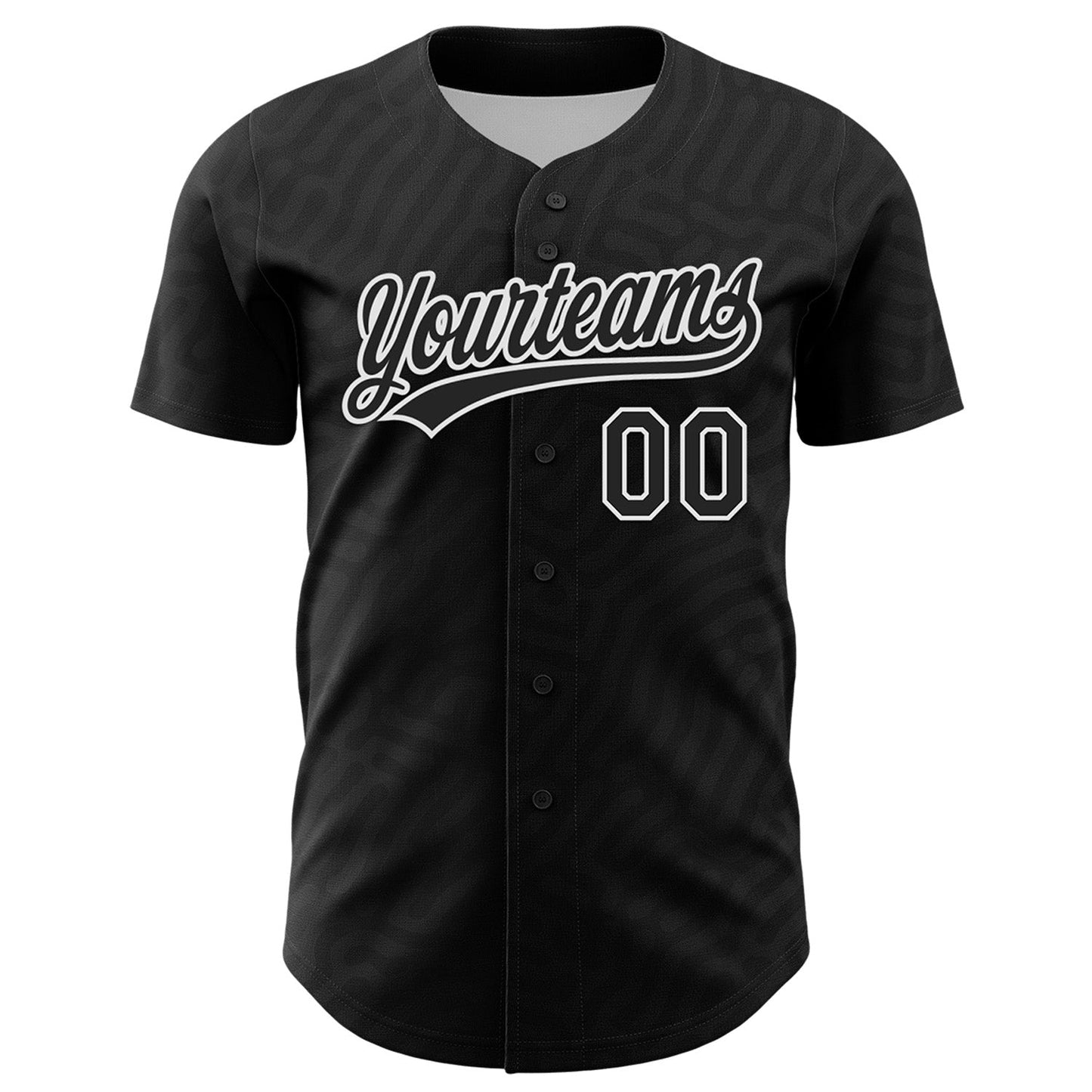 Custom Black White 3D Pattern Design Black History Month Authentic Baseball Jersey view 2