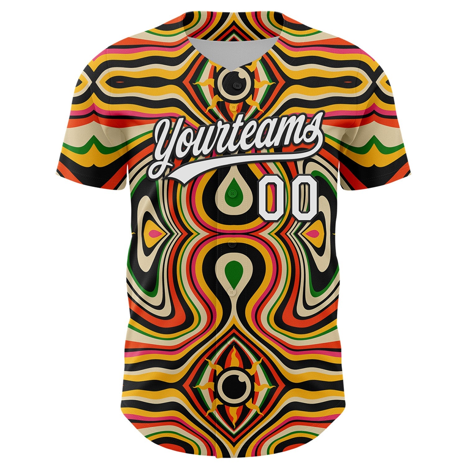 Custom Orange White-Black 3D Pattern Design Black History Month Authentic Baseball Jersey view 2