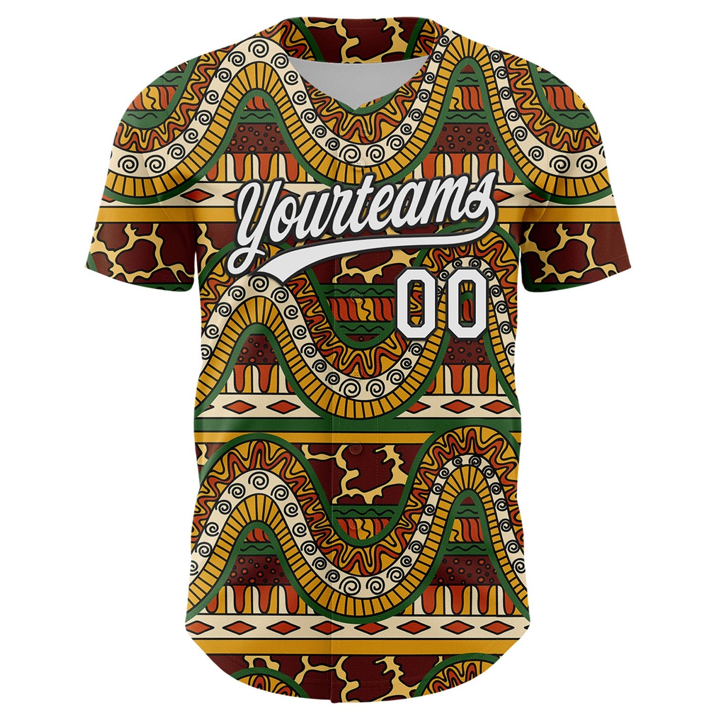 Custom Brown White-Black 3D Pattern Design Black History Month Authentic Baseball Jersey view 2