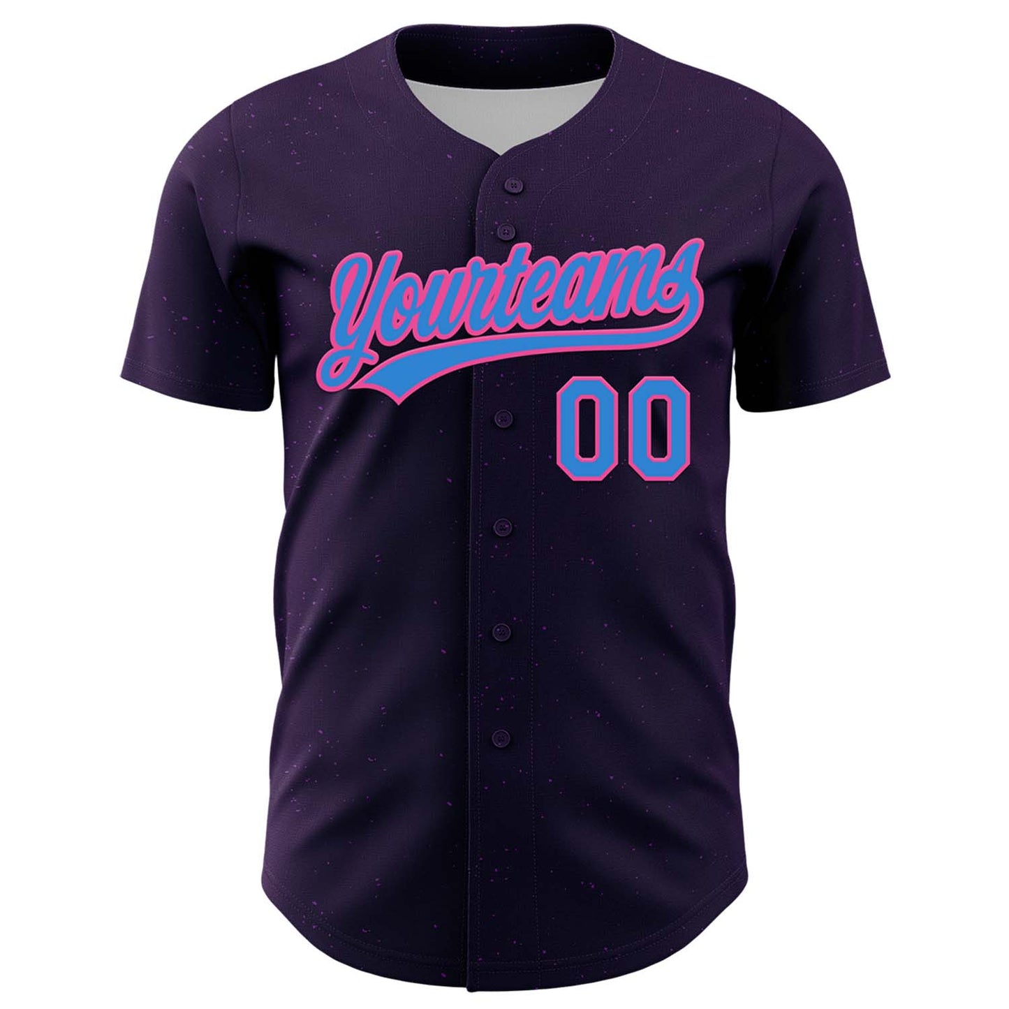 Custom Purple Electric Blue-Pink 3D Love Heart Valentine's Day Authentic Baseball Jersey view 2