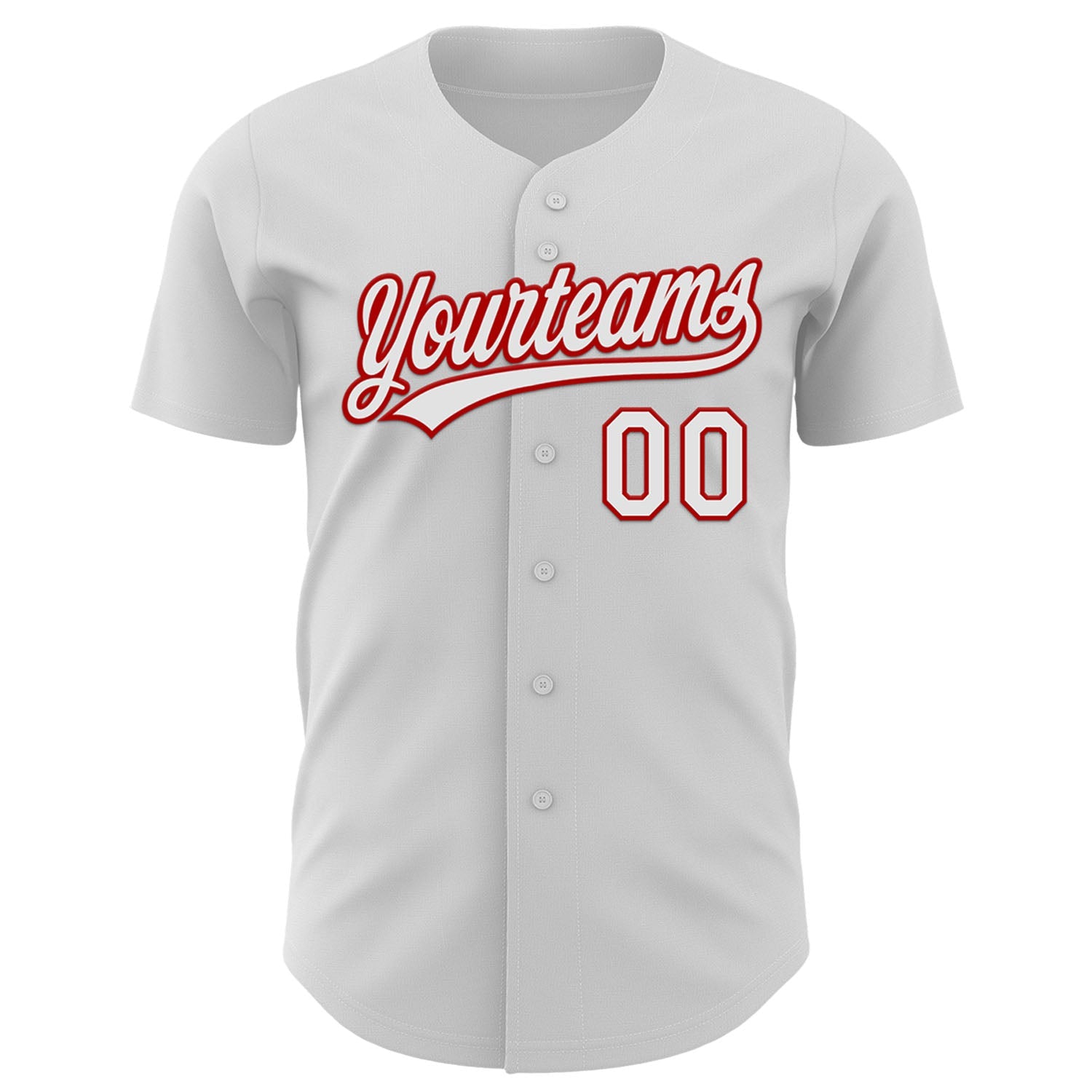 Custom White Red 3D Love Heart Valentine's Day Authentic Baseball Jersey view 2