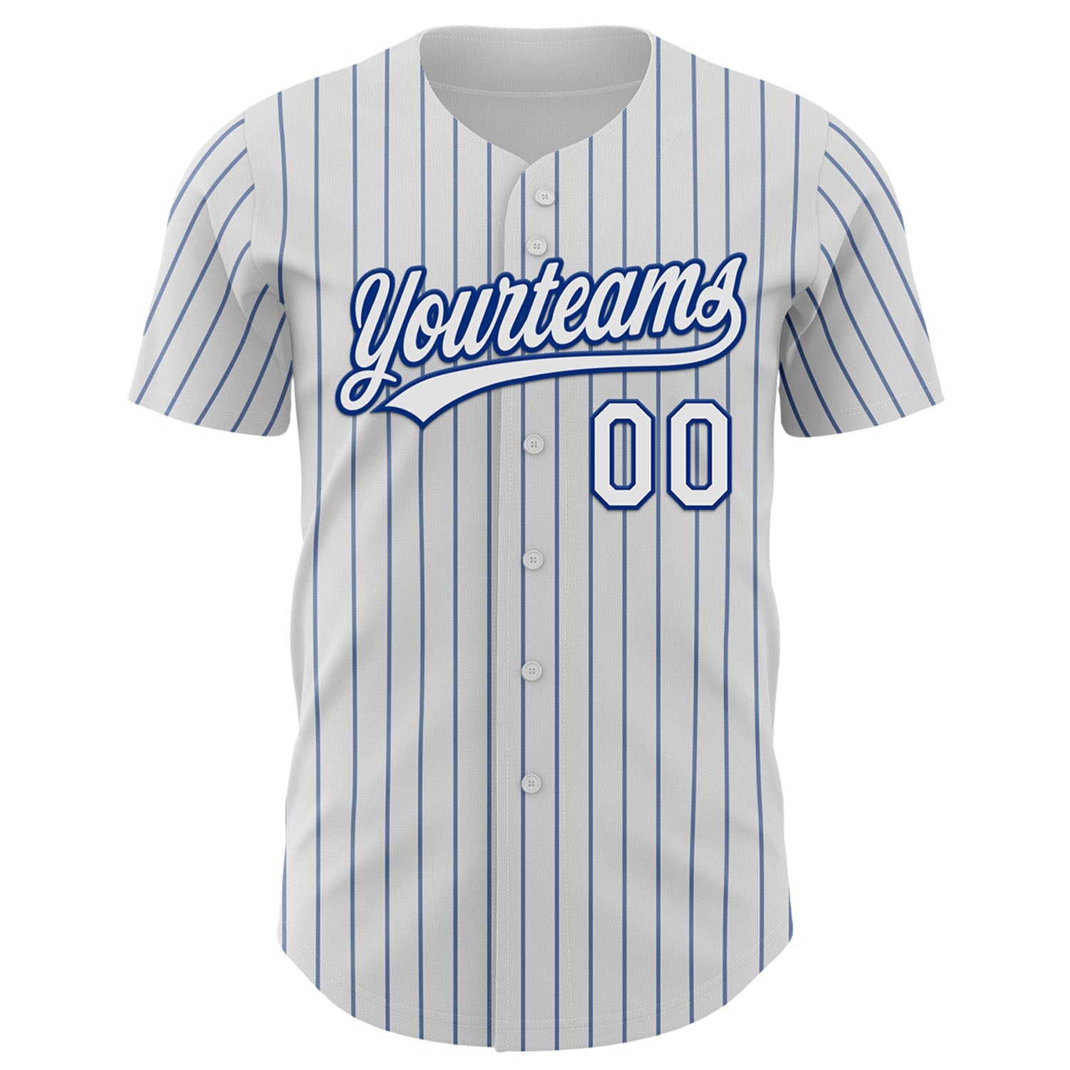 Custom White Royal Pinstripe Royal 3D Love Heart Valentine's Day Authentic Baseball Jersey view 2