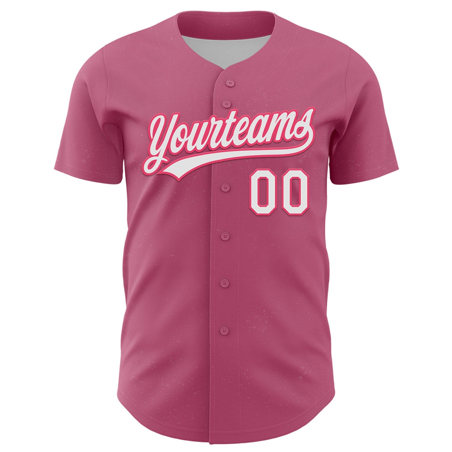 Custom Pink White-Neon Pink 3D Love Heart Valentine's Day Authentic Baseball Jersey view 2