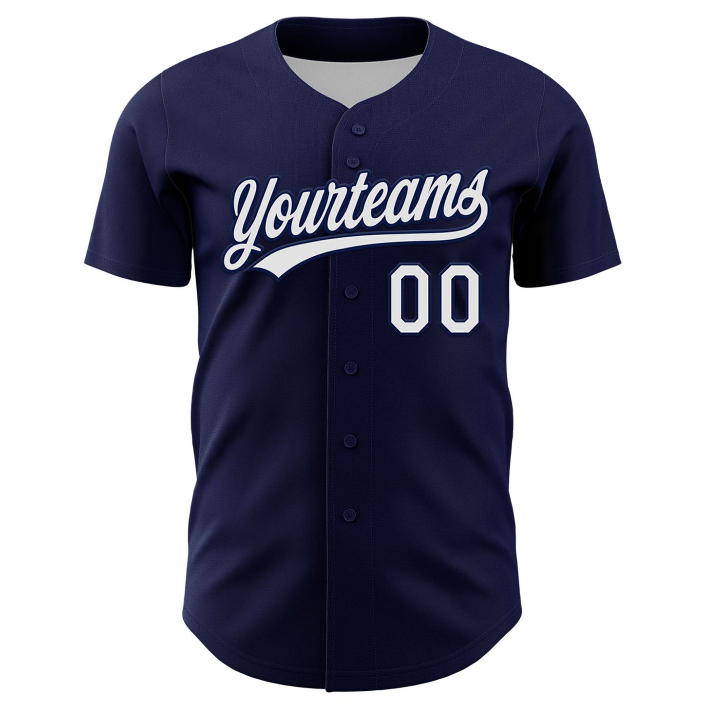 Custom Navy White 3D Love Heart Valentine's Day Authentic Baseball Jersey view 2