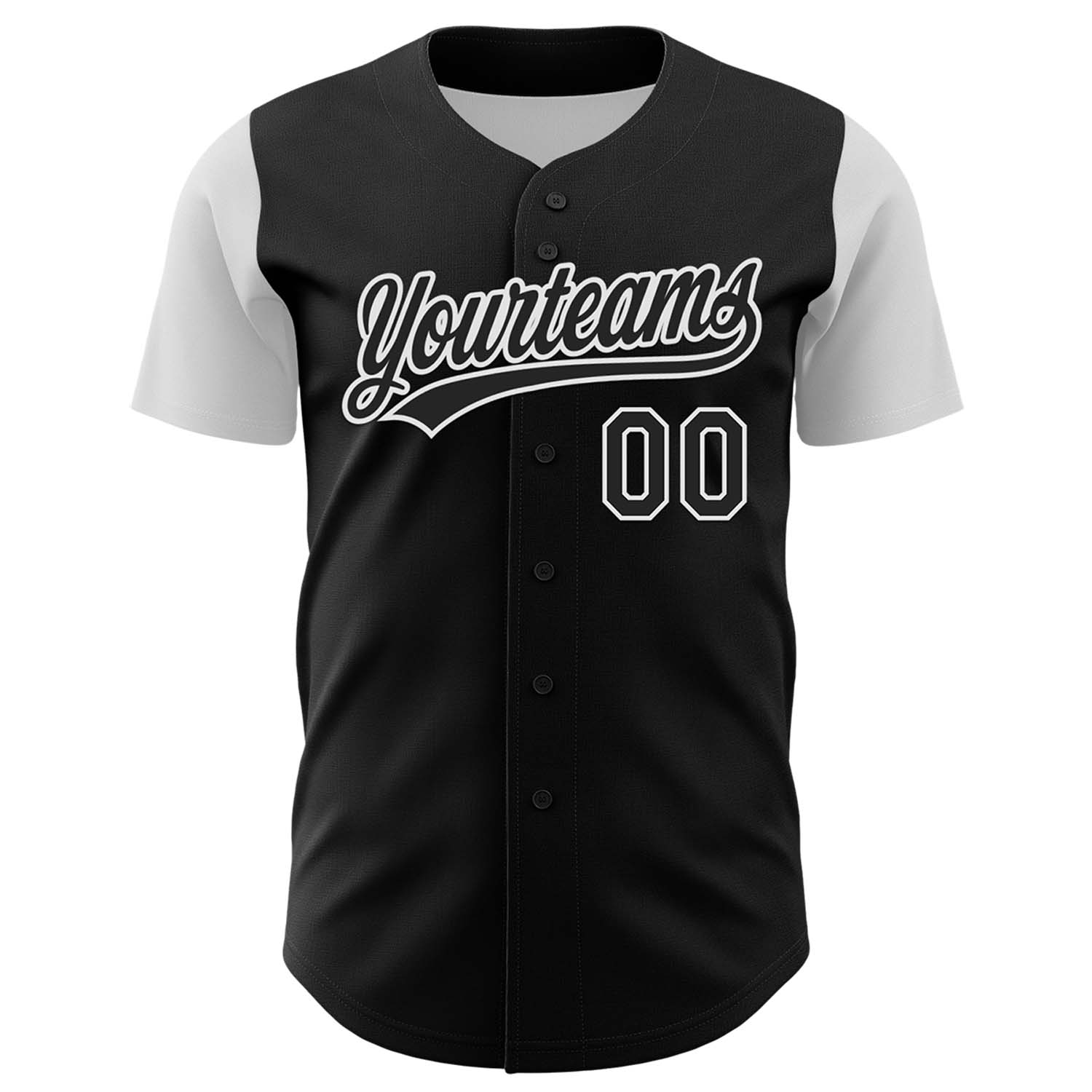 Custom Black White 3D Lung Cancer Ribbon Authentic Baseball Jersey view 2