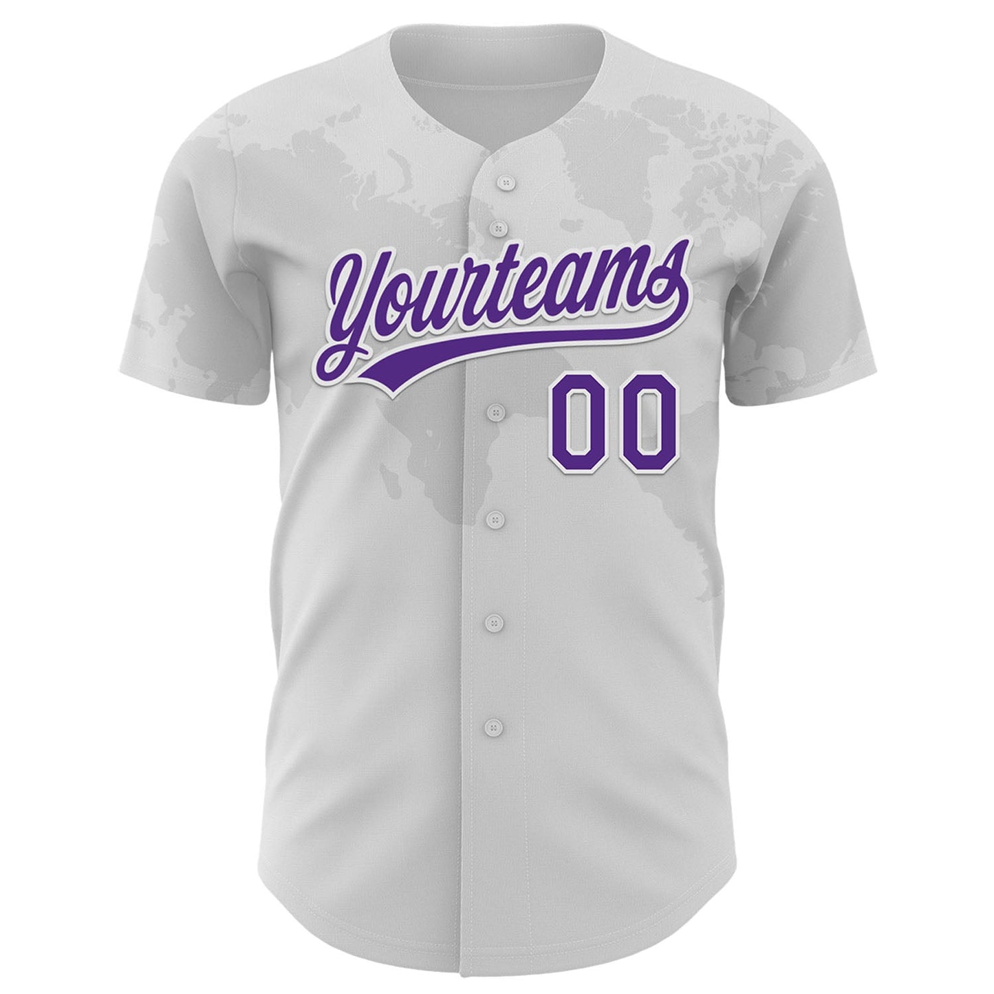 Custom White Purple 3D Thyroid Cancer Ribbon Authentic Baseball Jersey view 2