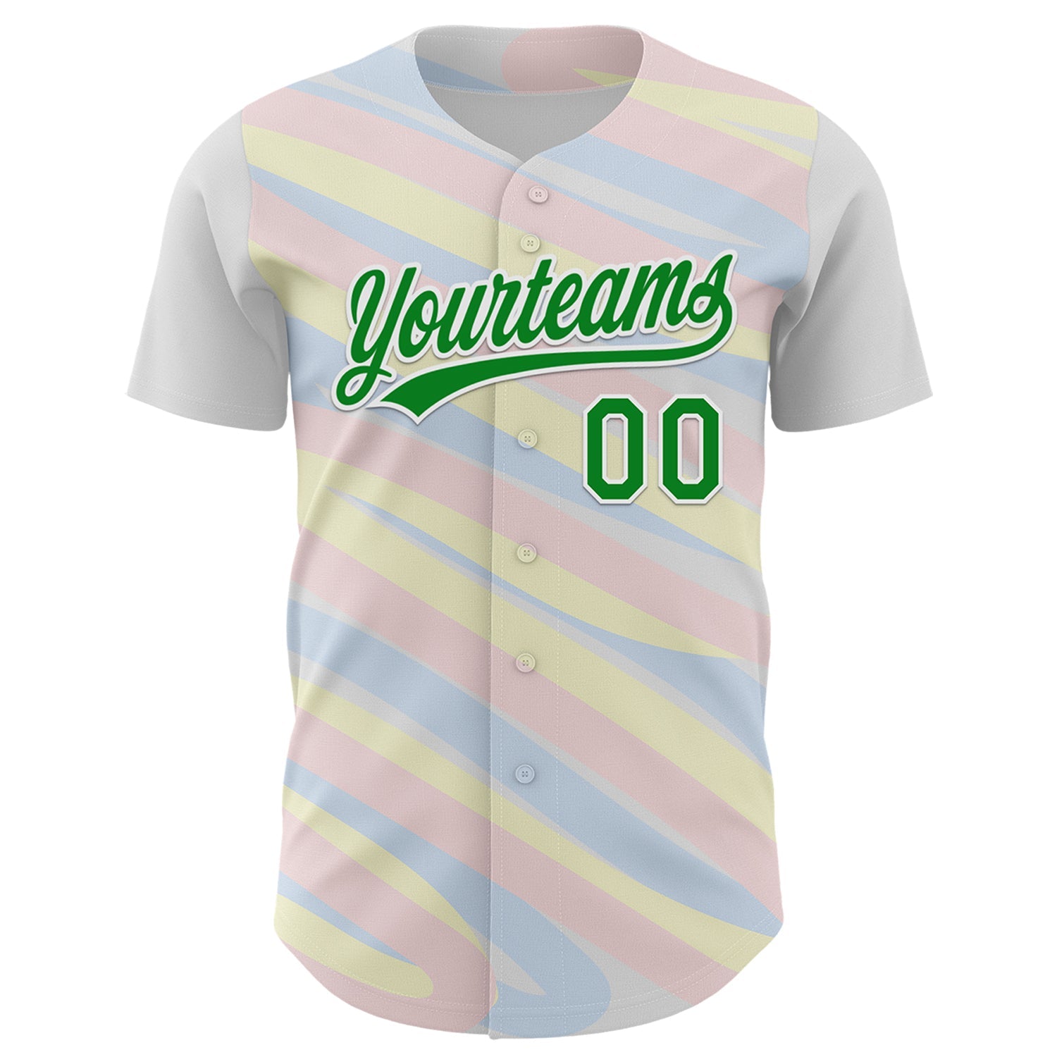 Custom White Grass Green 3D Funny Christmas Authentic Baseball Jersey view 2
