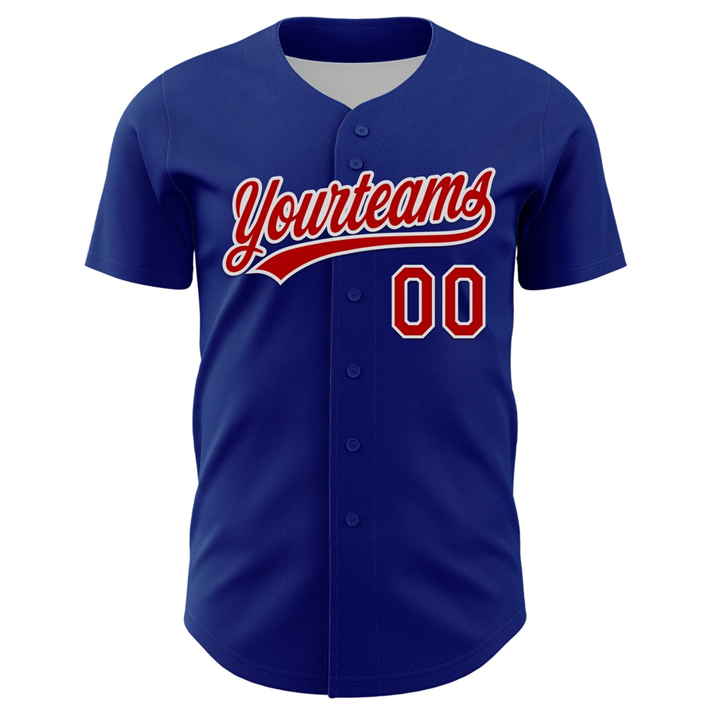 Custom Royal Red-White 3D Funny Christmas Authentic Baseball Jersey view 2