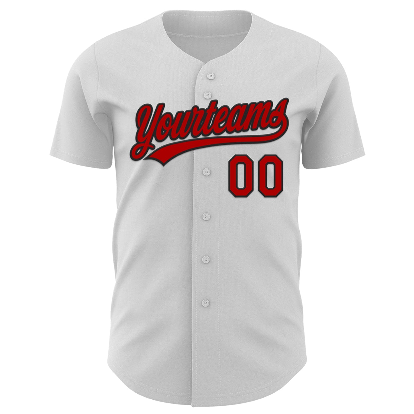 Custom White Red-Black 3D Funny Christmas Authentic Baseball Jersey view 2