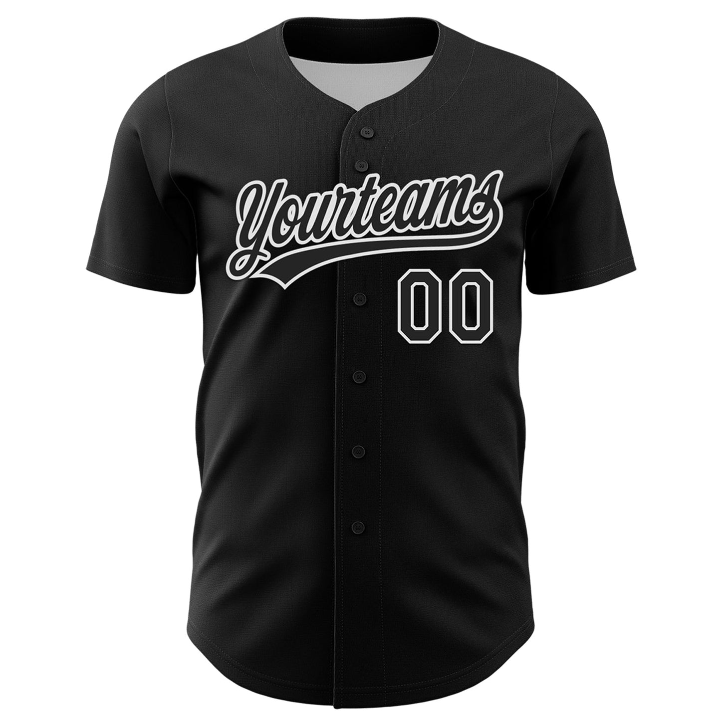 Custom Black White 3D Funny Christmas Authentic Baseball Jersey view 2