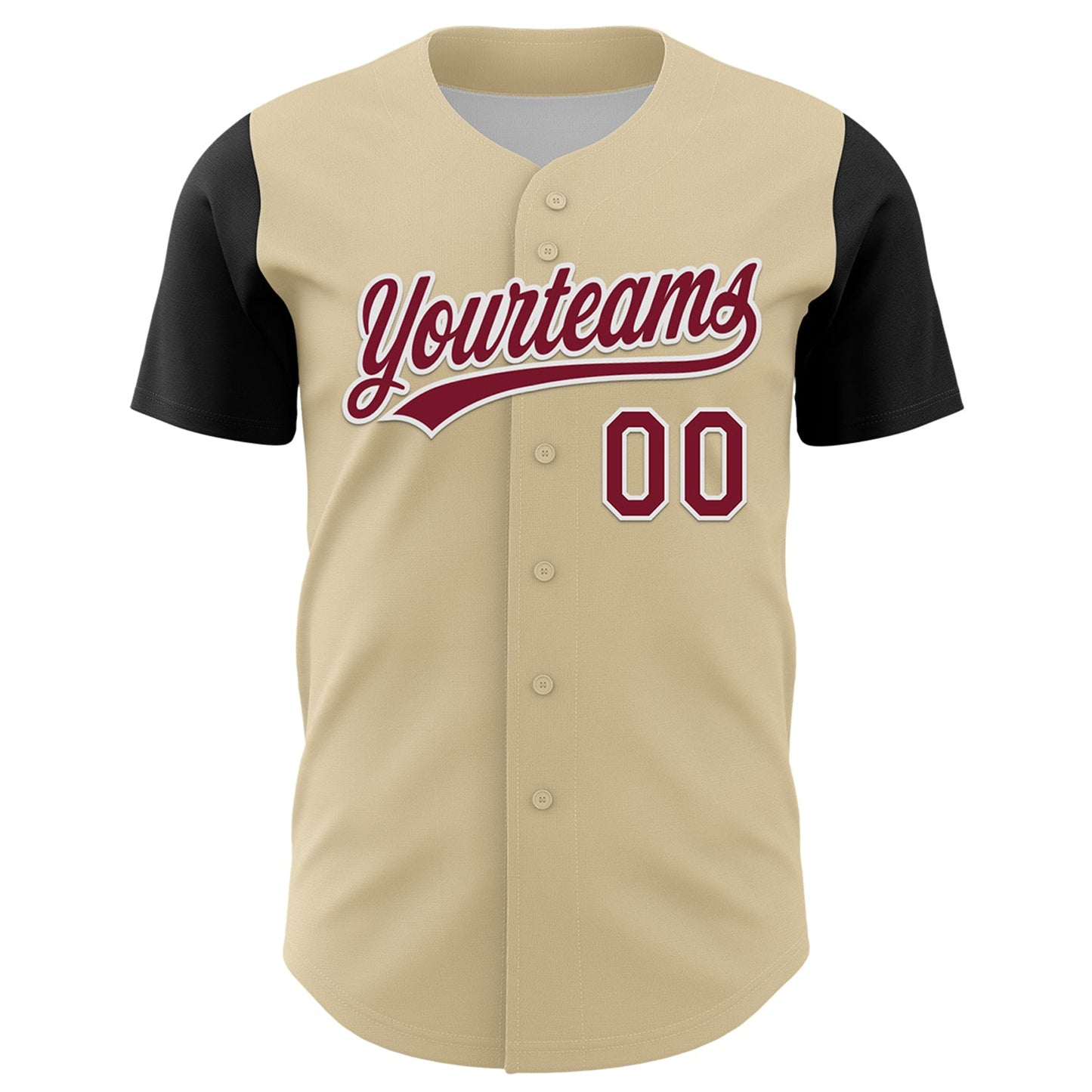 Custom Cream Crimson-White 3D Funny Christmas Authentic Baseball Jersey view 2