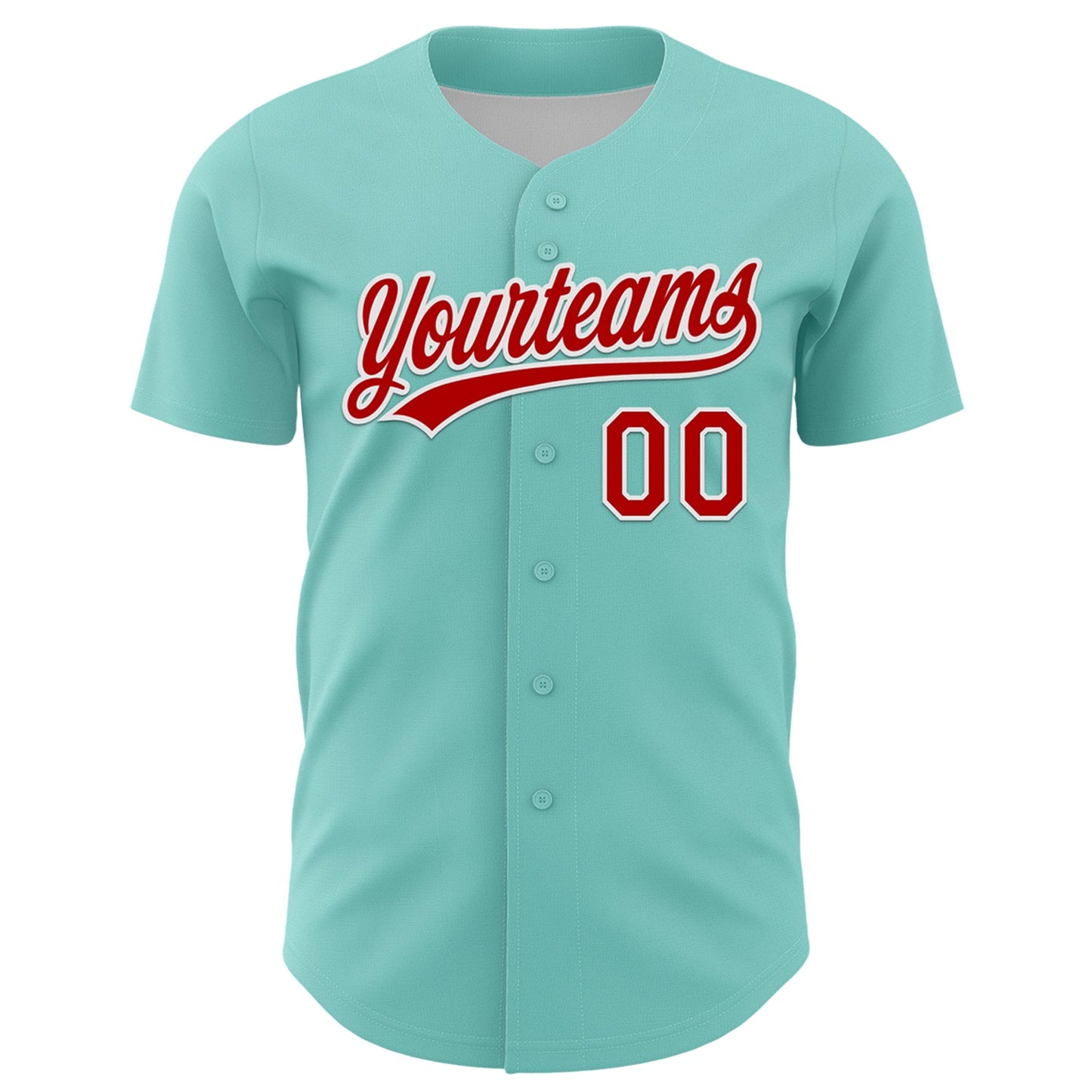 Custom Ice Blue Red-White 3D Funny Christmas Authentic Baseball Jersey view 2
