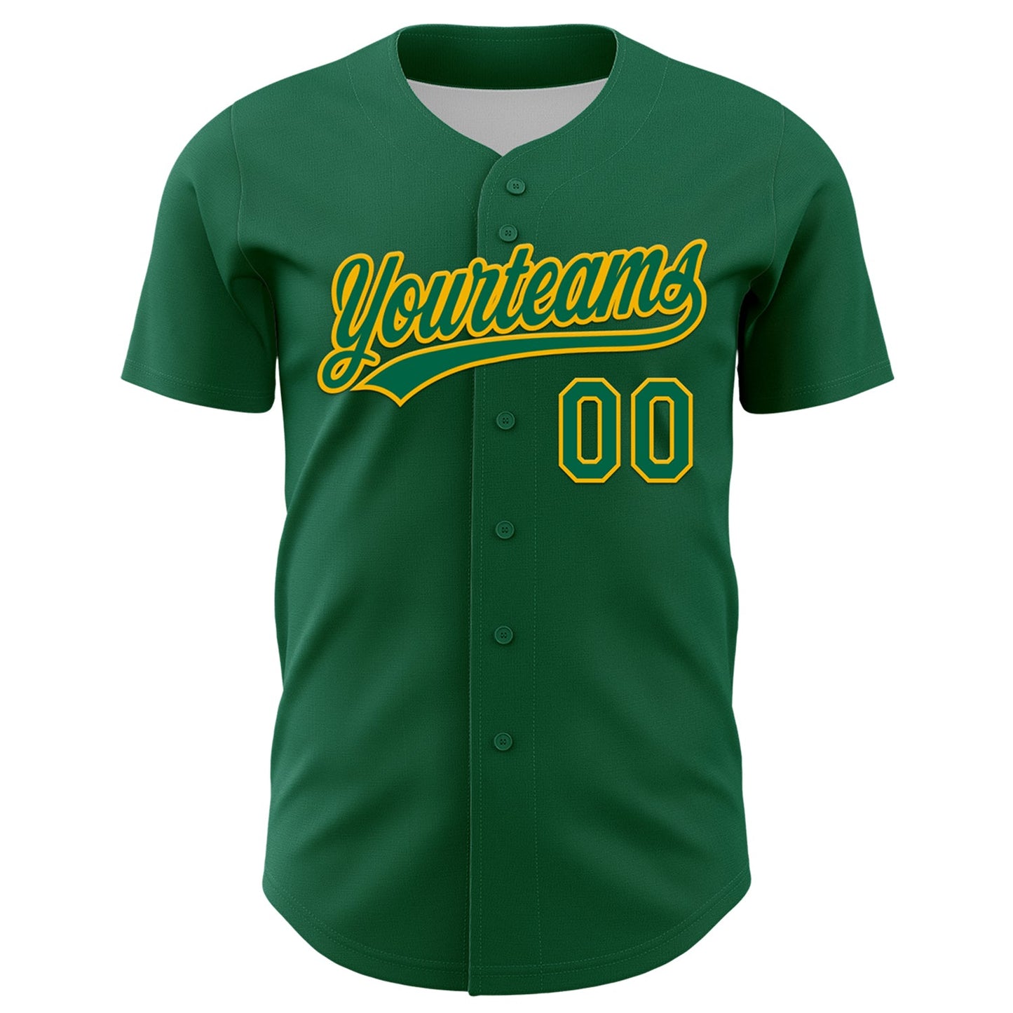 Custom Kelly Green Gold 3D Funny Christmas Authentic Baseball Jersey view 2