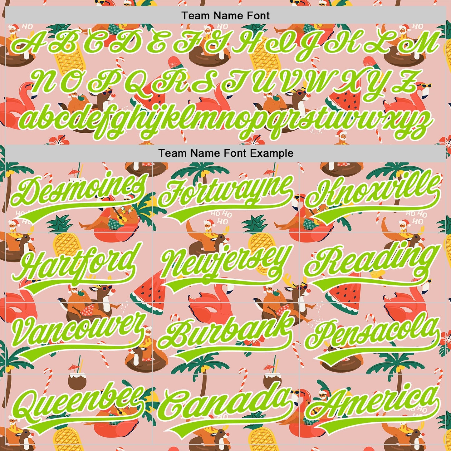 Custom Medium Pink Neon Green-White 3D Funny Christmas Authentic Baseball Jersey view 4