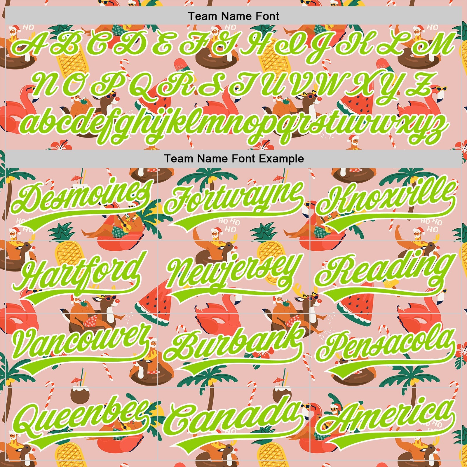 Custom Medium Pink Neon Green-White 3D Funny Christmas Authentic Baseball Jersey view 4