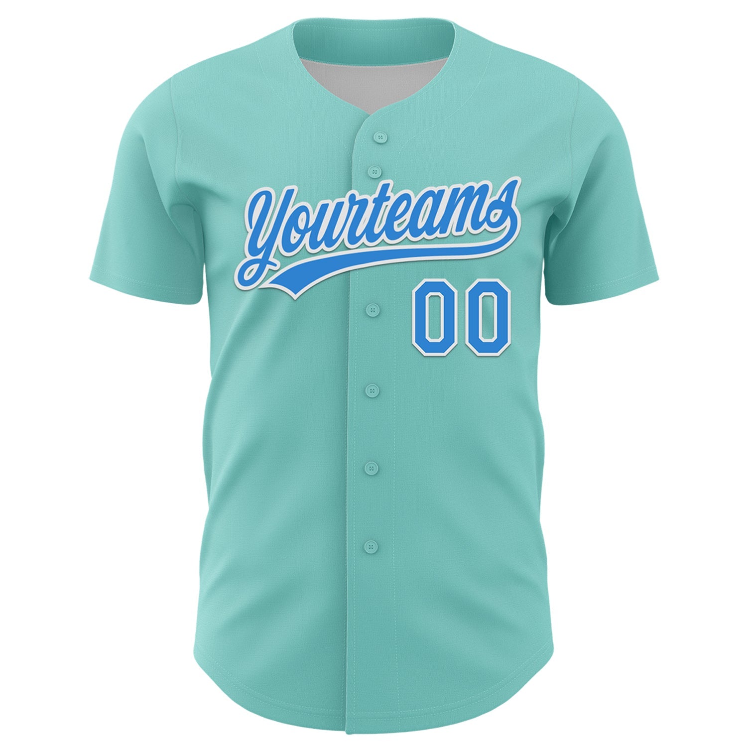 Custom Ice Blue Electric Blue-White 3D Funny Christmas Authentic Baseball Jersey view 2