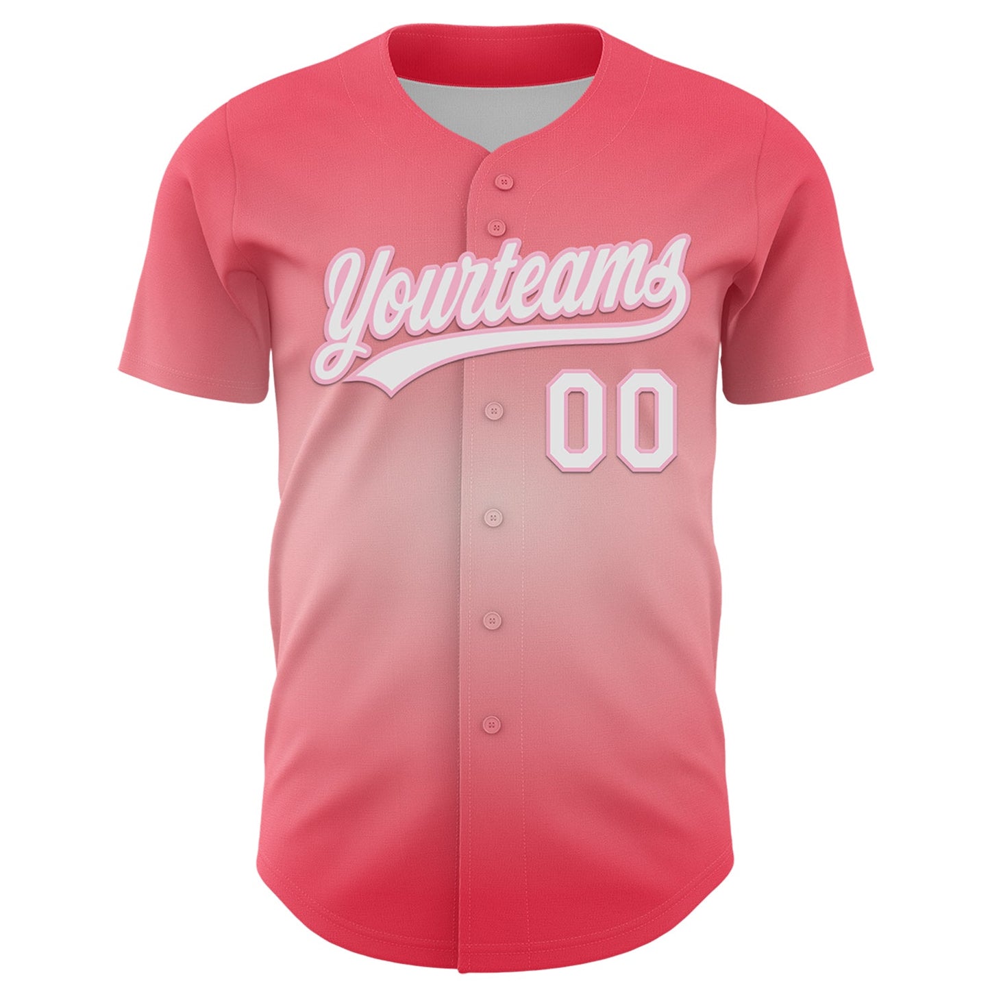 Custom Medium Pink White-Light Pink 3D Love Heart Valentine's Day Authentic Baseball Jersey view 2