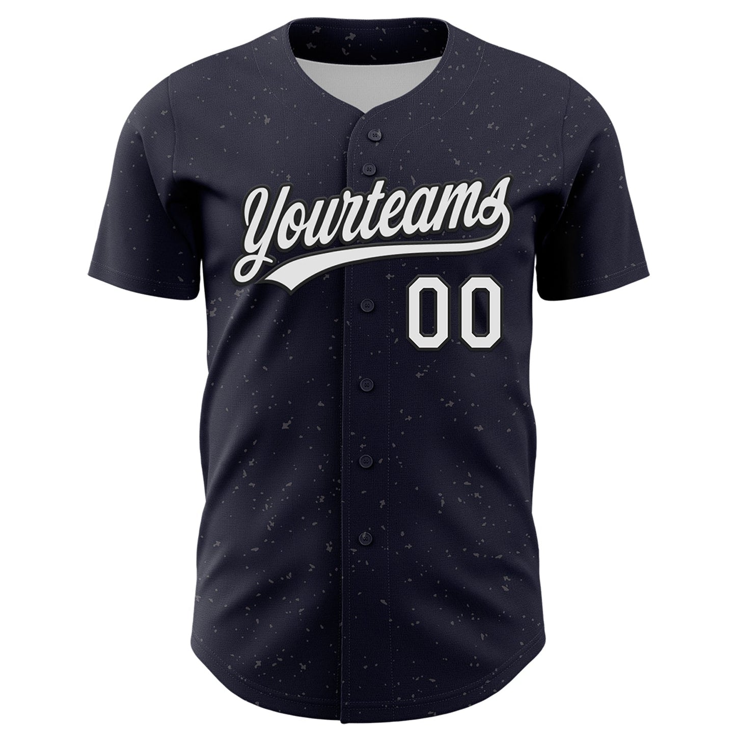 Custom Navy White-Black 3D Love Heart Valentine's Day Authentic Baseball Jersey view 2