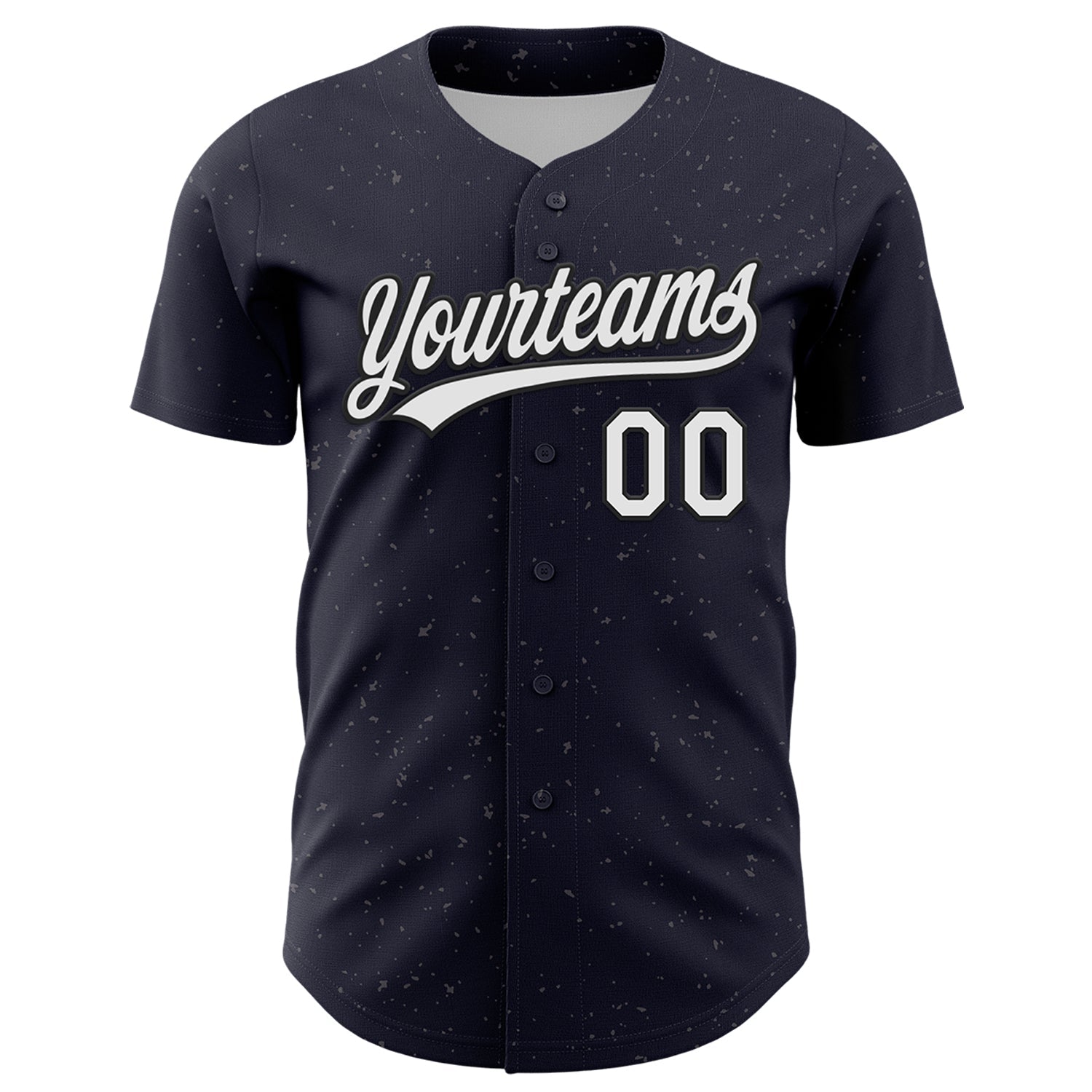 Custom Navy White-Black 3D Love Heart Valentine's Day Authentic Baseball Jersey view 2