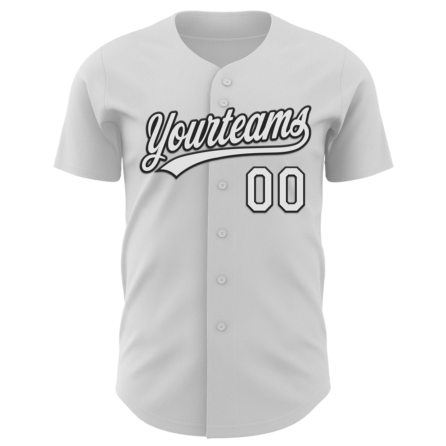 Custom White Black 3D Love Heart Valentine's Day Authentic Baseball Jersey view 2