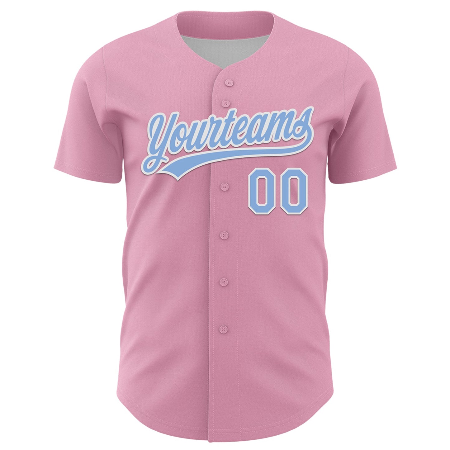 Custom Light Pink Light Blue-White 3D Love Heart Valentine's Day Authentic Baseball Jersey view 2