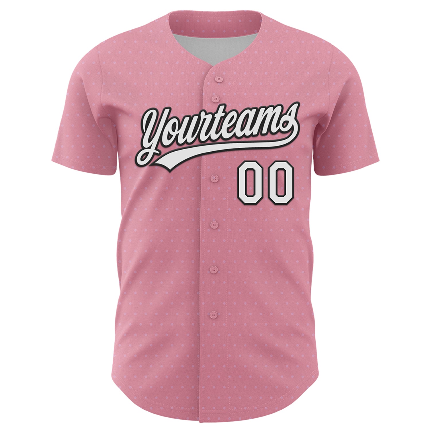 Custom Light Pink White-Black 3D Love Heart Valentine's Day Authentic Baseball Jersey view 2