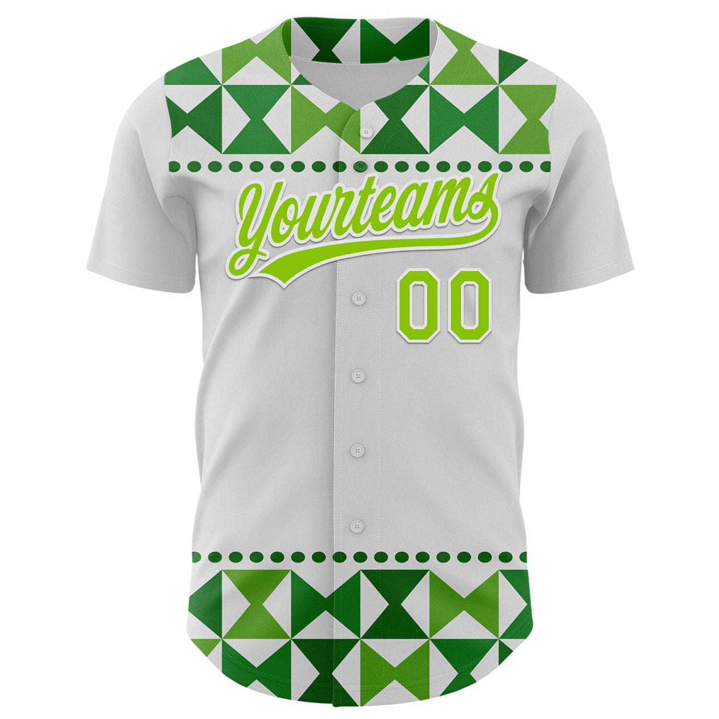 Custom White Neon Green 3D Gallbladder And Bile Duct Cancer Ribbon Authentic Baseball Jersey view 2