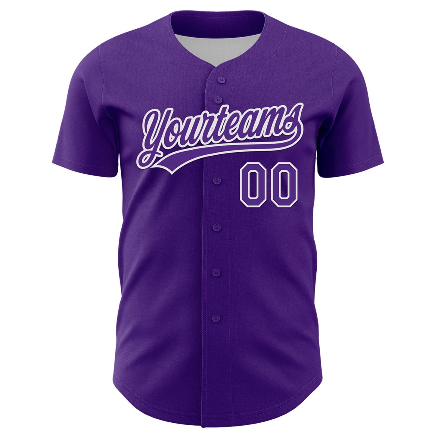 Custom Purple White 3D Gastric Cancer Ribbon Authentic Baseball Jersey view 2