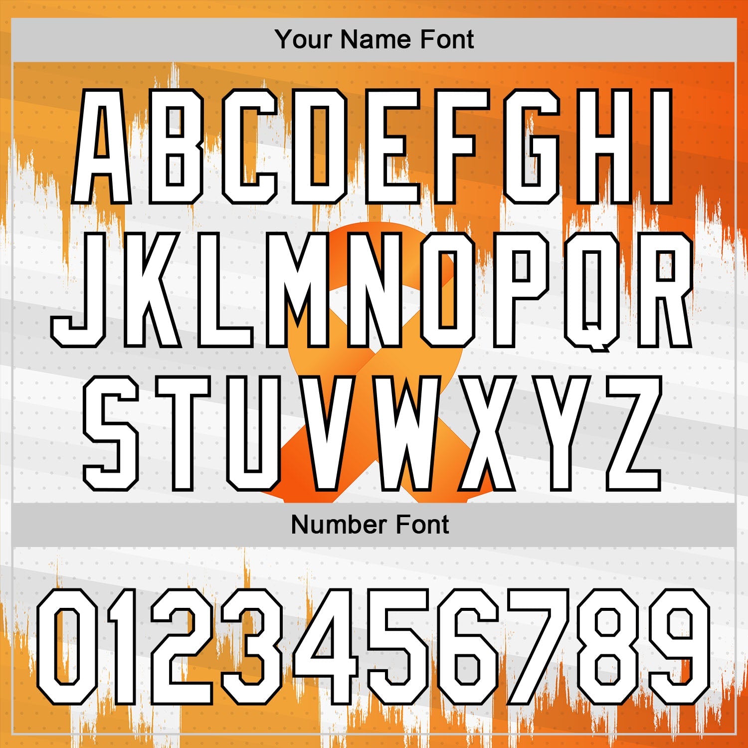 Custom White Orange-Black 3D Kidney Cancer Ribbon Authentic Baseball Jersey view 5