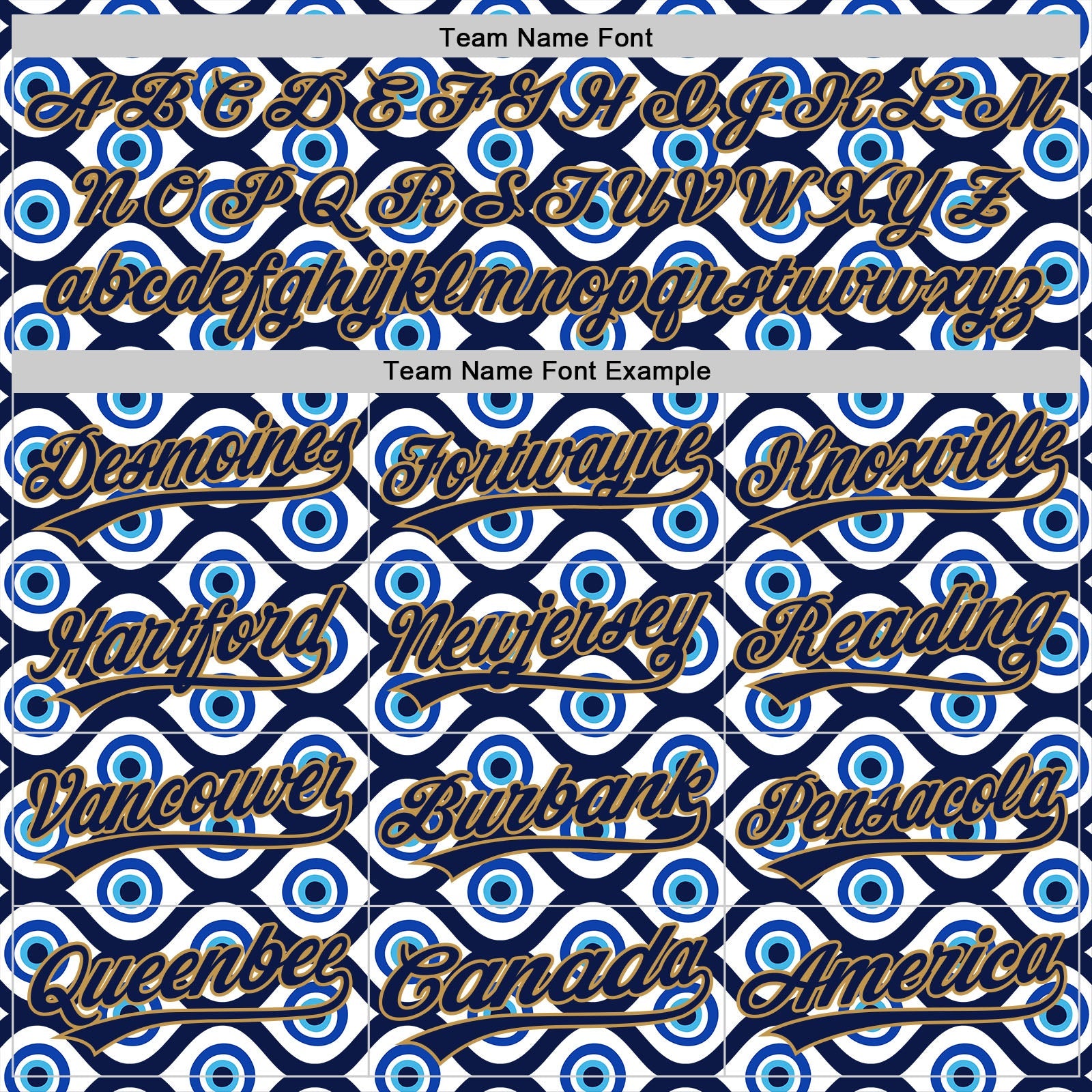 Custom White Navy-Old Gold 3D Pattern Design Evil Eyes Authentic Baseball Jersey view 4