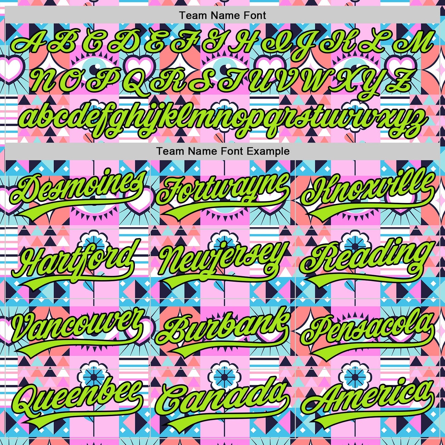 Custom Pink Neon Green-Black 3D Pattern Design Evil Eyes Authentic Baseball Jersey view 4