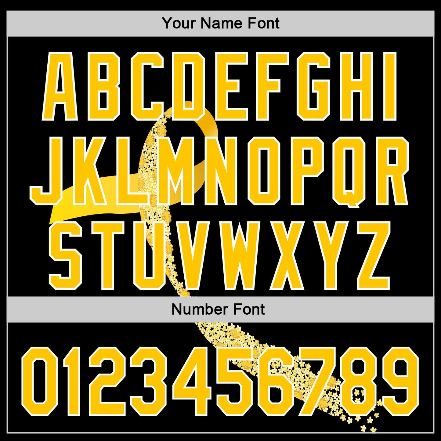 Custom Black Yellow-White 3D Childhood Cancer Gold Ribbon Authentic Baseball Jersey view 5