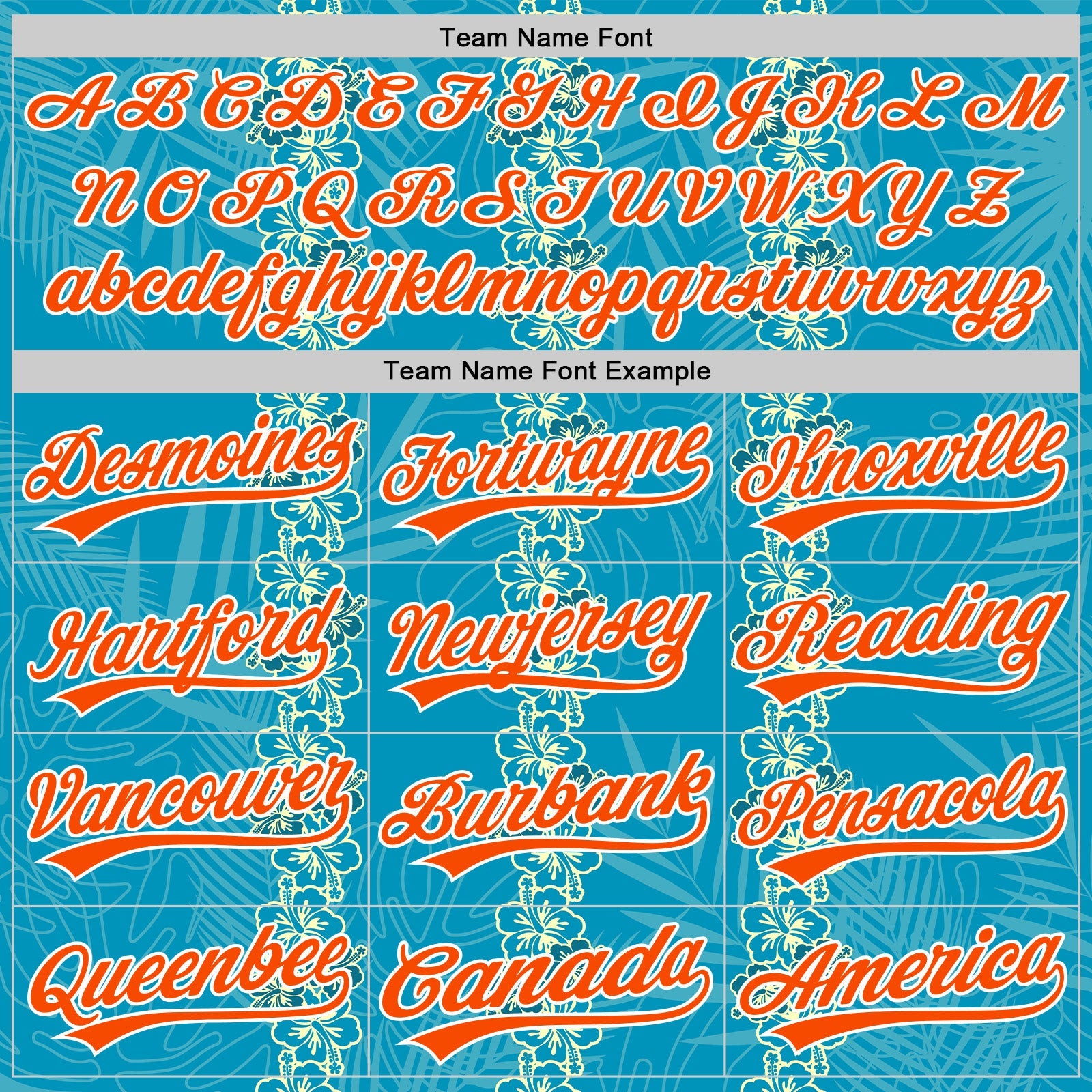 Custom Sky Blue Orange-White 3D Tropical Hawaii Jungle Leaves And Flower Authentic Baseball Jersey view 4