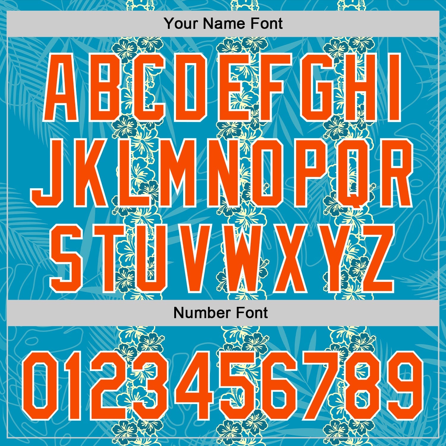 Custom Sky Blue Orange-White 3D Tropical Hawaii Jungle Leaves And Flower Authentic Baseball Jersey view 5