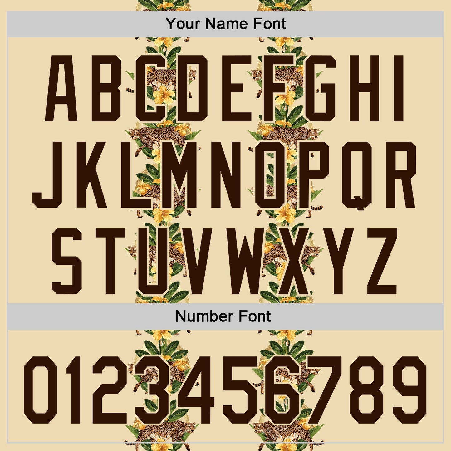 Custom Cream Brown 3D Tropical Hawaii Jungle Plant And Leopard Authentic Baseball Jersey view 5