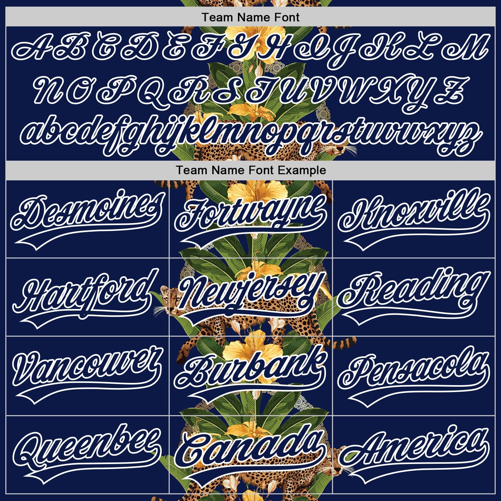 Custom Navy White 3D Tropical Hawaii Jungle Plant And Leopard Authentic Baseball Jersey view 4