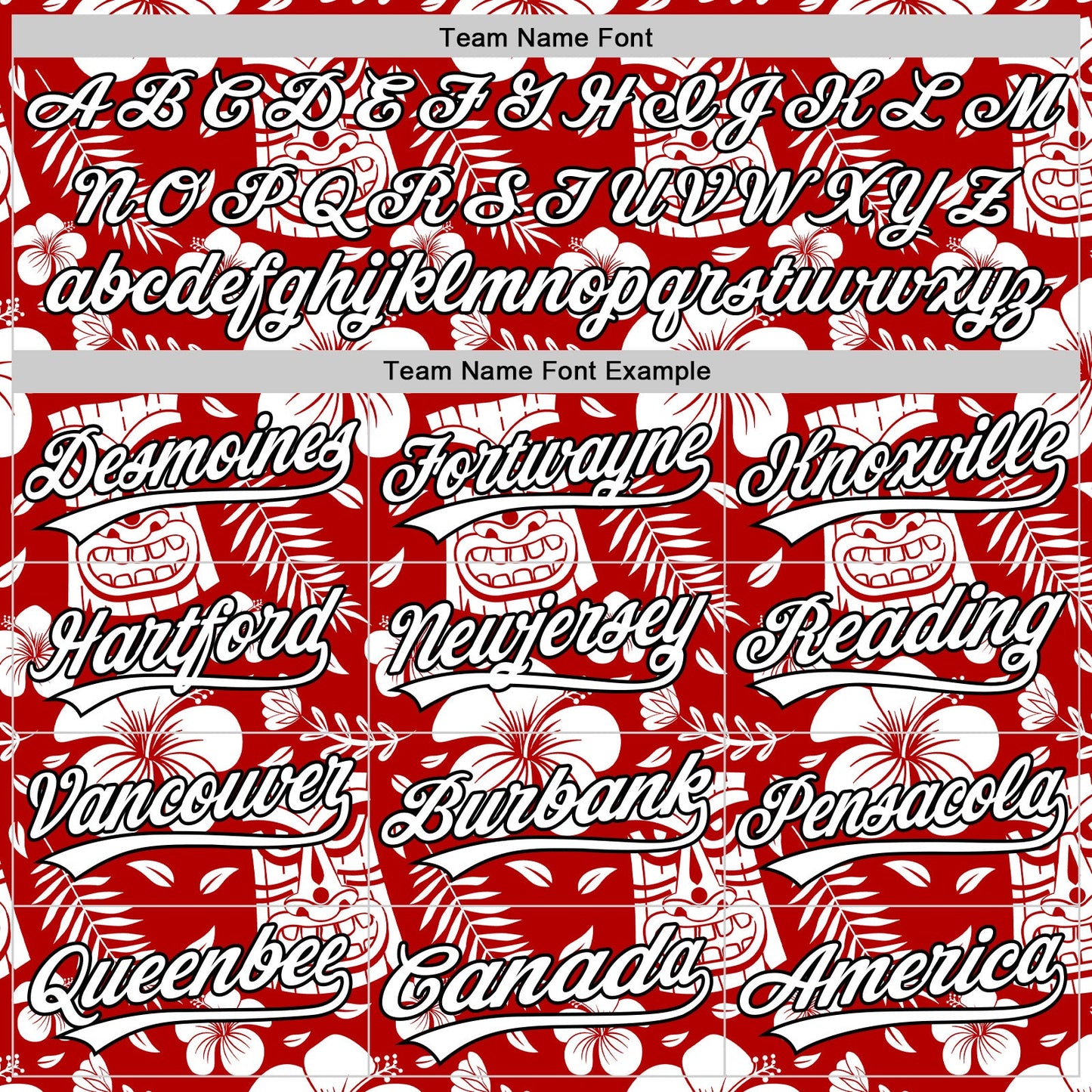 Custom Red White-Black 3D Tropical Hawaii Jungle Leaves Flower And Tiki Mask Authentic Baseball Jersey view 4