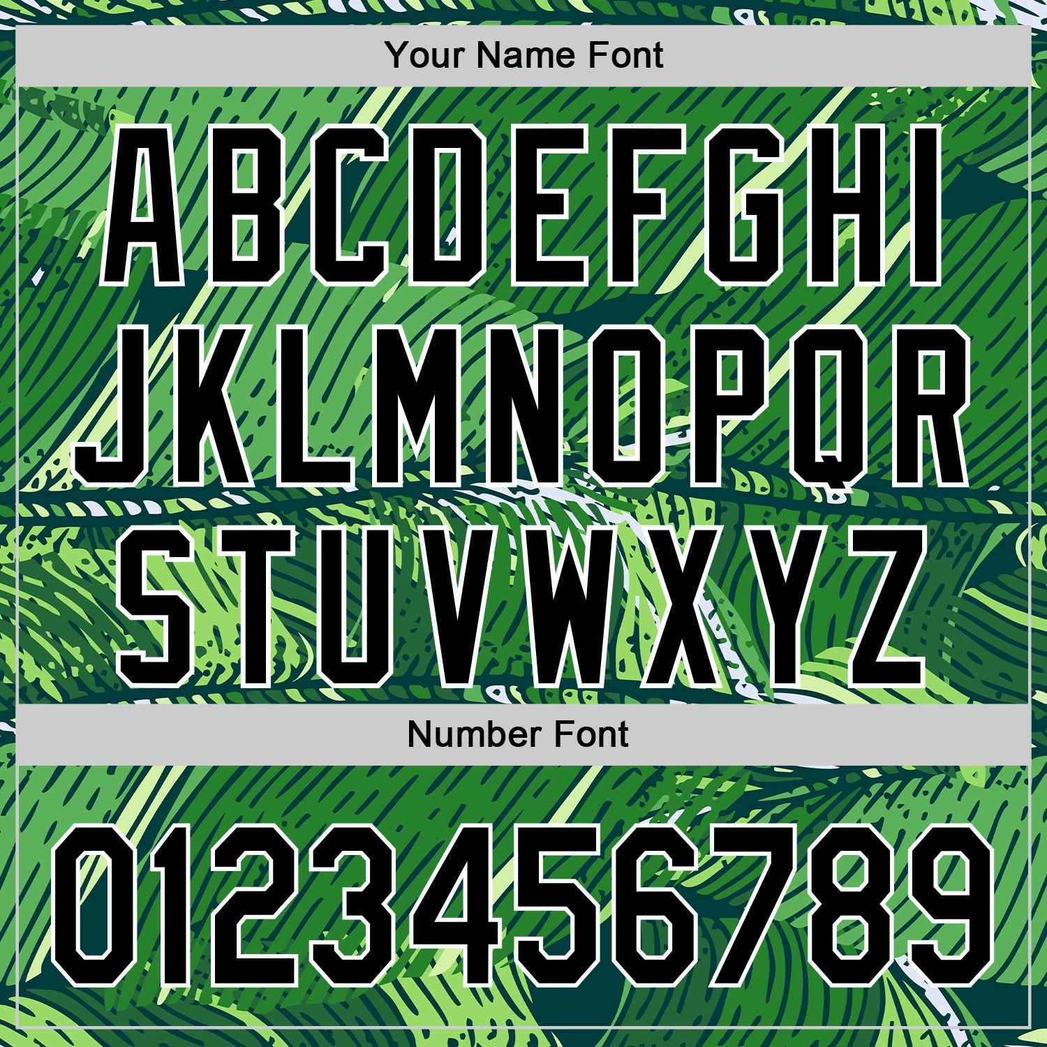 Custom Green Black-White 3D Tropical Hawaii Jungle Leaves Authentic Baseball Jersey view 5