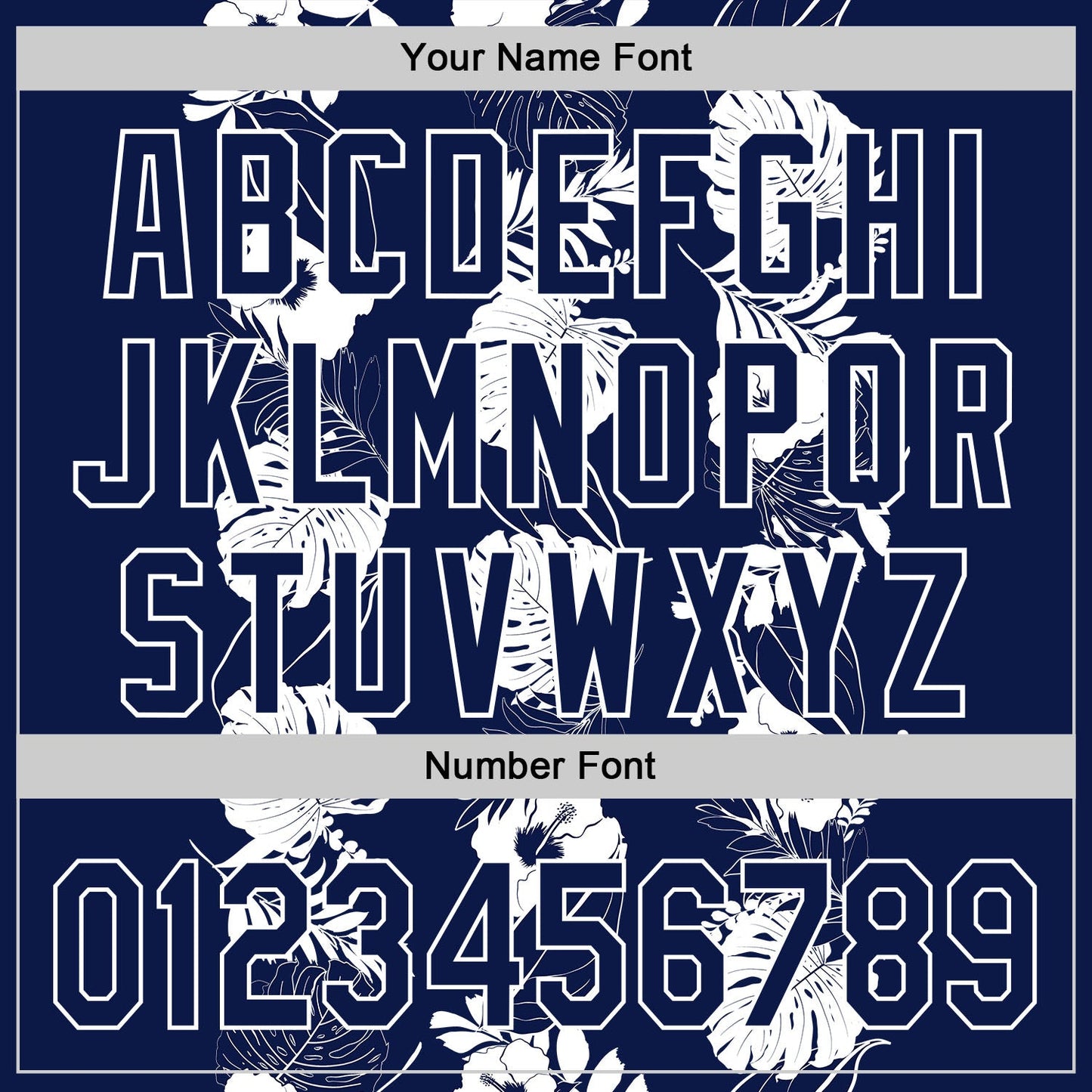 Custom Navy White 3D Tropical Hawaii Leaves And Flower Authentic Baseball Jersey view 5