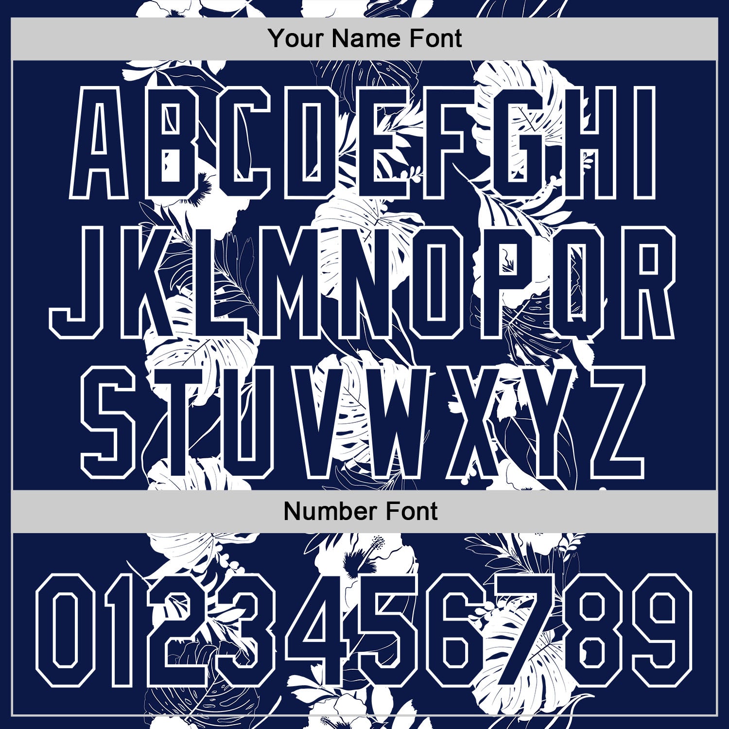 Custom Navy White 3D Tropical Hawaii Leaves And Flower Authentic Baseball Jersey view 5
