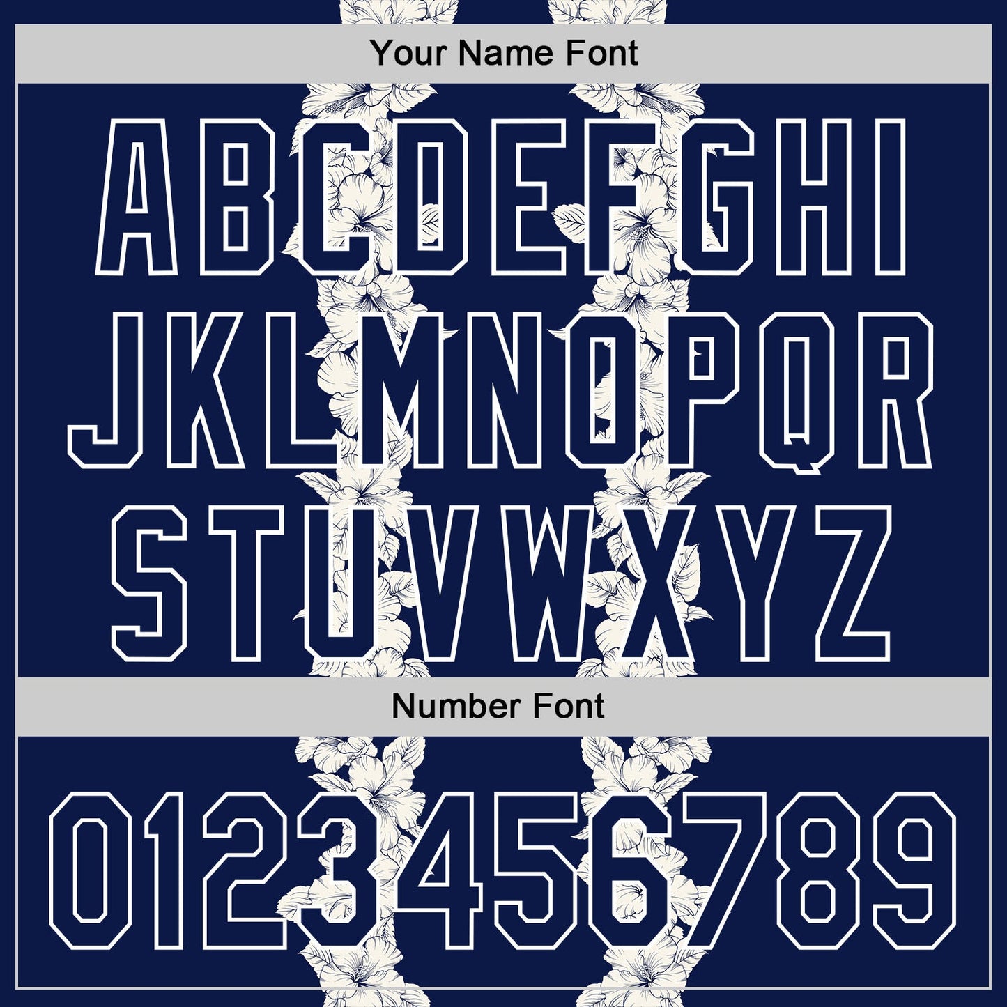 Custom Navy White 3D Tropical Hawaii Leaves And Flower Authentic Baseball Jersey view 5