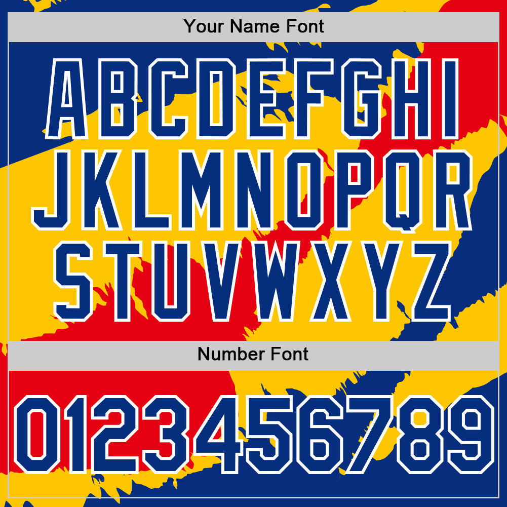 Custom Royal Yellow-Fire Red 3D Venezuela Venezuelan Flag Authentic Baseball Jersey view 5