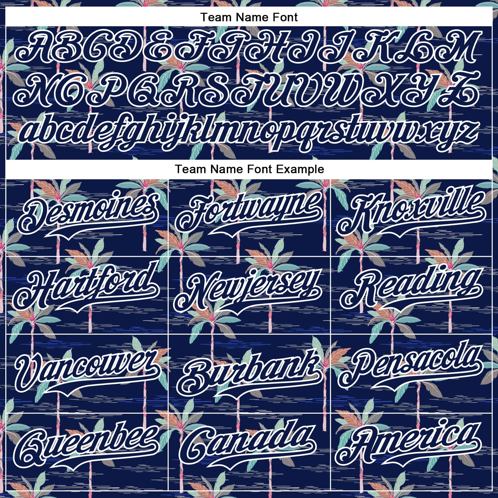 Custom Navy White 3D Hawaii Beach Tropical Palm Tree Authentic Baseball Jersey view 4