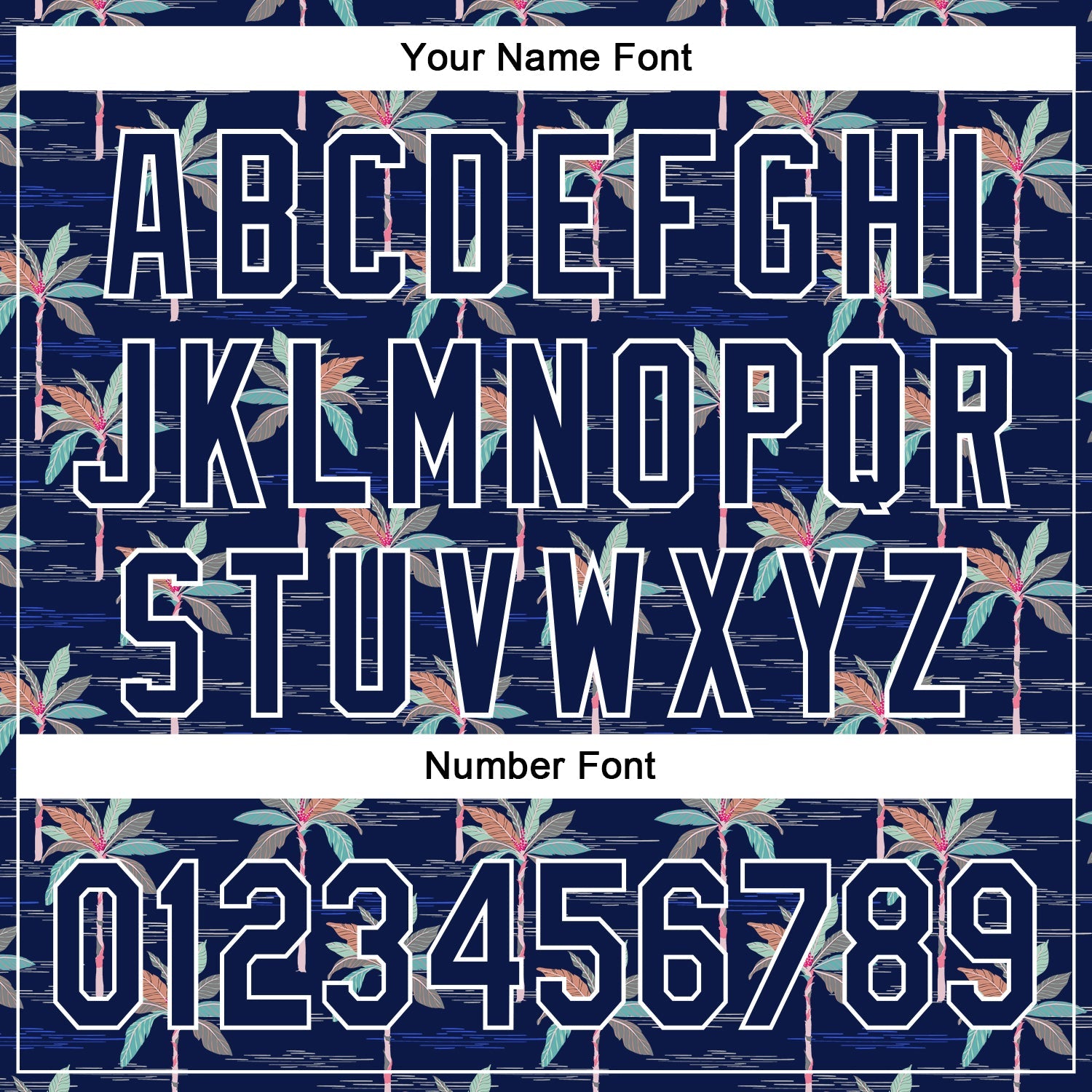 Custom Navy White 3D Hawaii Beach Tropical Palm Tree Authentic Baseball Jersey view 5