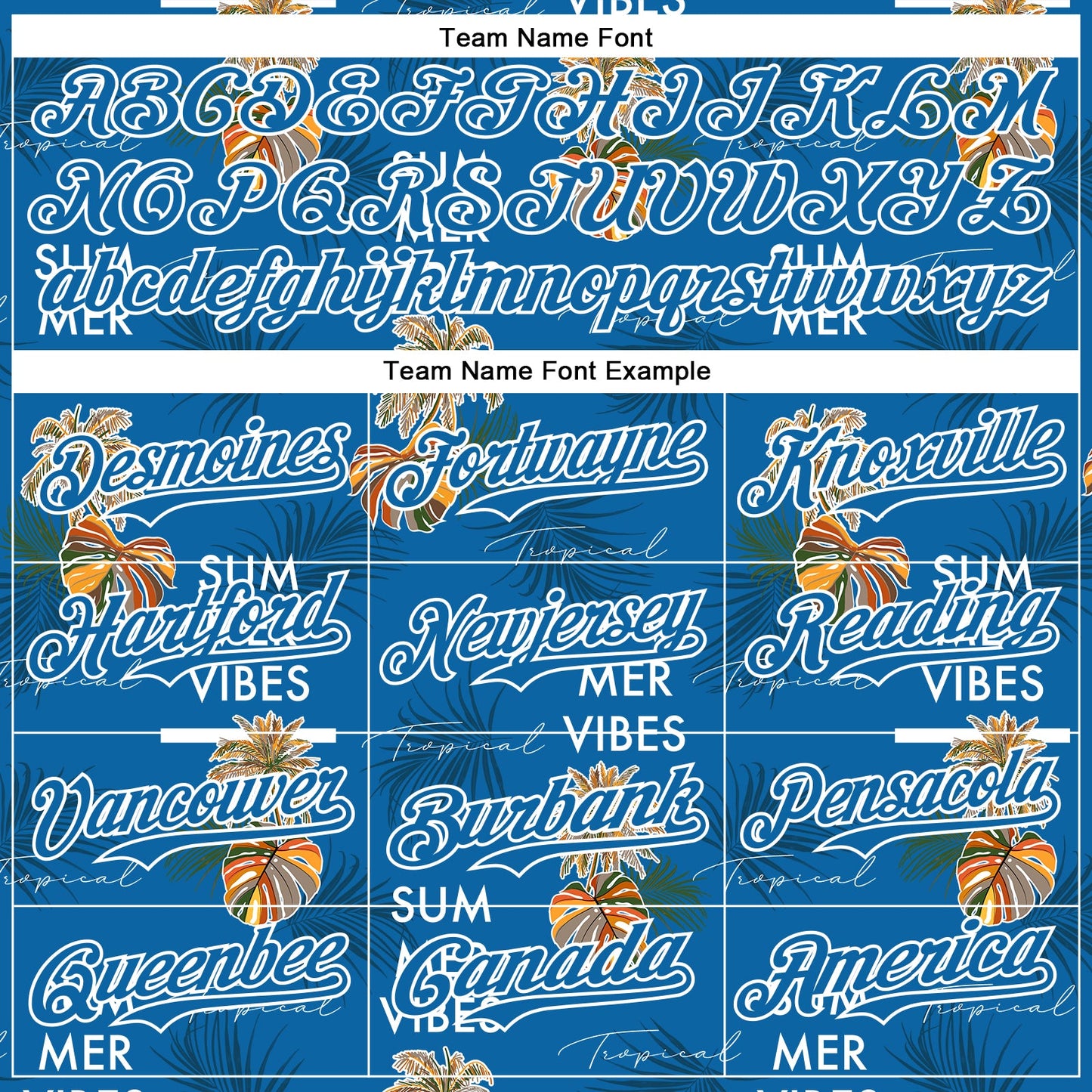 Custom Blue White 3D Hawaii Tropical Leaves Summer Vibes Authentic Baseball Jersey view 4