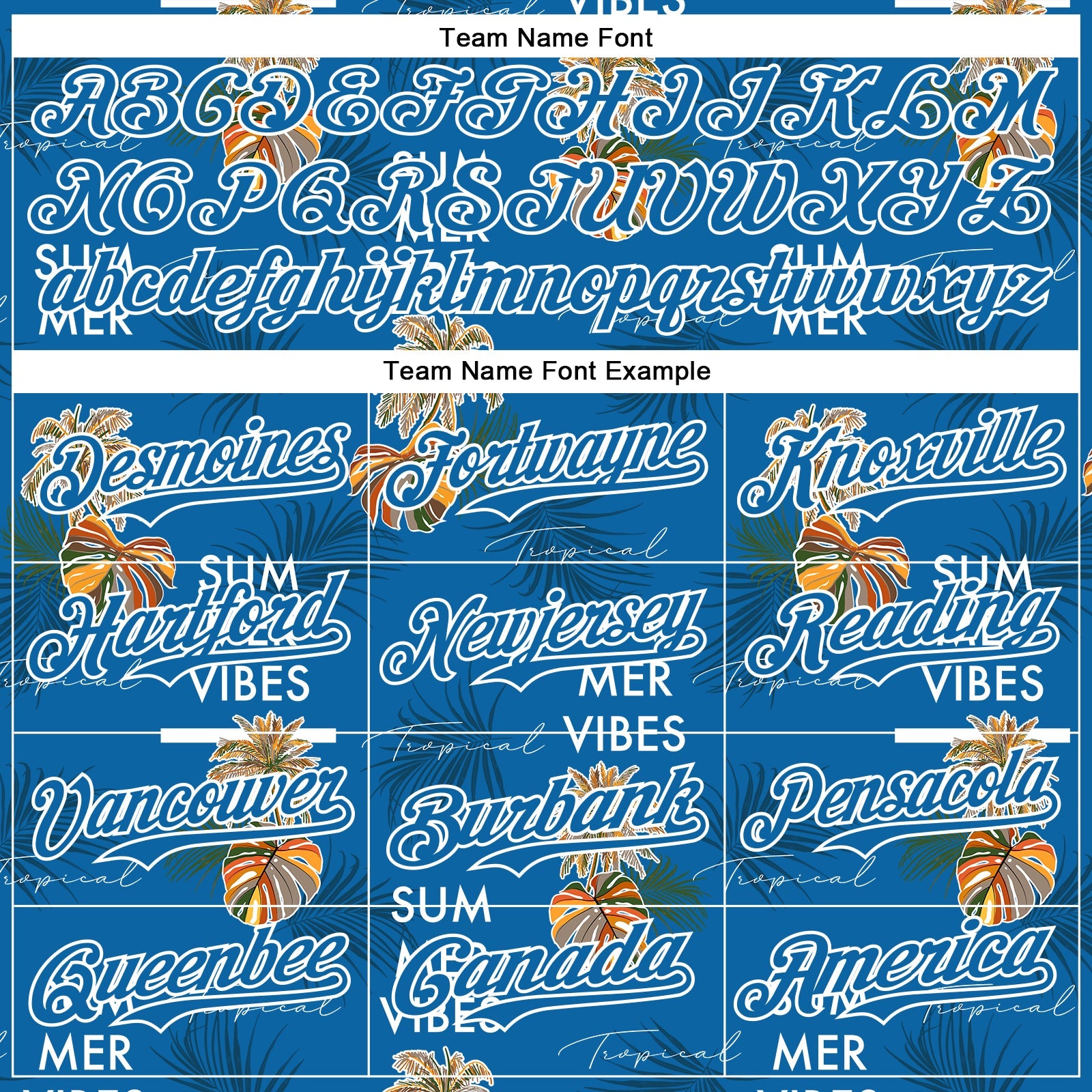 Custom Blue White 3D Hawaii Tropical Leaves Summer Vibes Authentic Baseball Jersey view 4