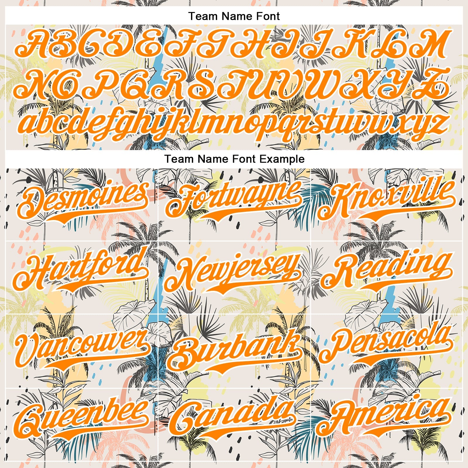 Custom Cream Bay Orange-White 3D Hawaii Tropical Palm Tree Authentic Baseball Jersey view 4