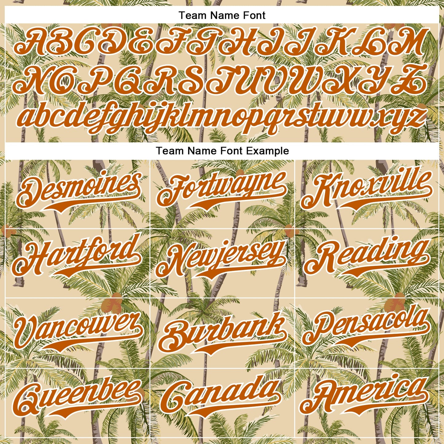 Custom City Cream Texas Orange-White 3D Hawaii Tropical Coconut Tree Authentic Baseball Jersey view 4