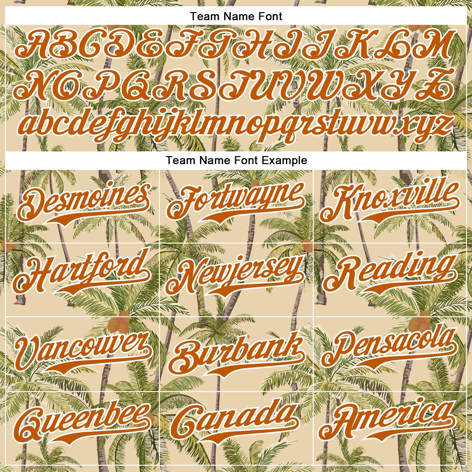 Custom City Cream Texas Orange-White 3D Hawaii Tropical Coconut Tree Authentic Baseball Jersey view 4