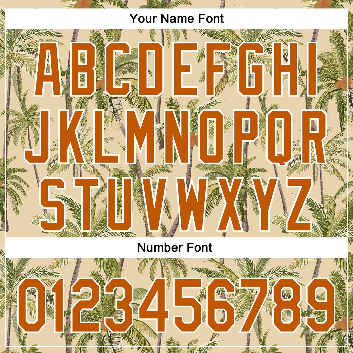 Custom City Cream Texas Orange-White 3D Hawaii Tropical Coconut Tree Authentic Baseball Jersey view 5